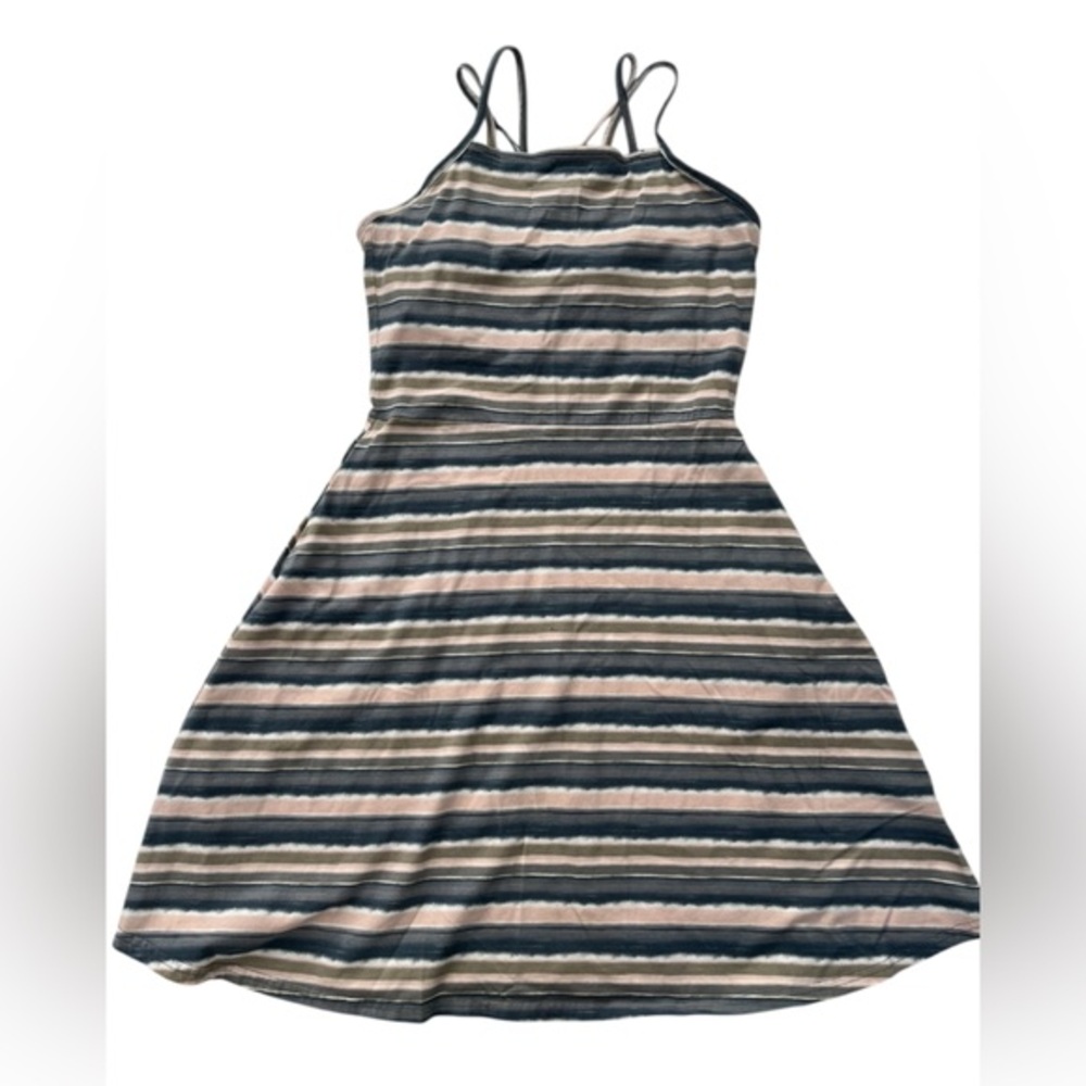 Pact Casual Striped Dress - Navy, Beige, White